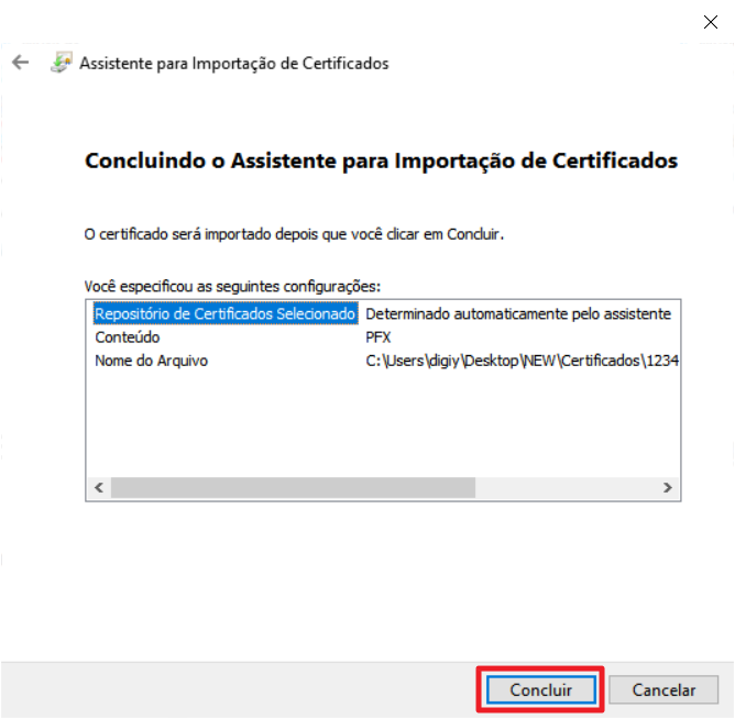instalacao-a1-5 Concluindo o Assistente para Importação de Certificados
