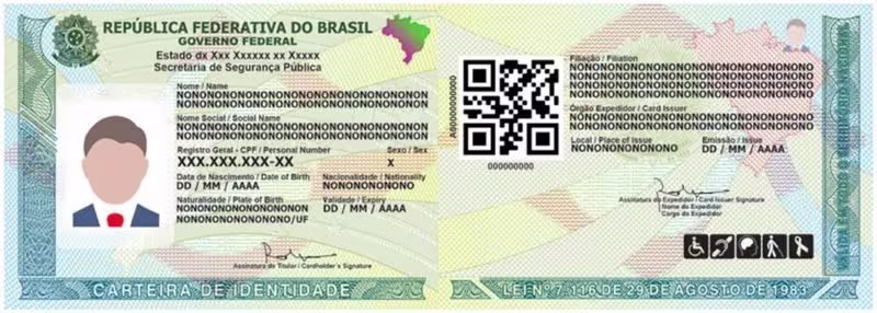 CIN Exemplo de CIN - Carteira de Identidade Nacional - modelo de papel