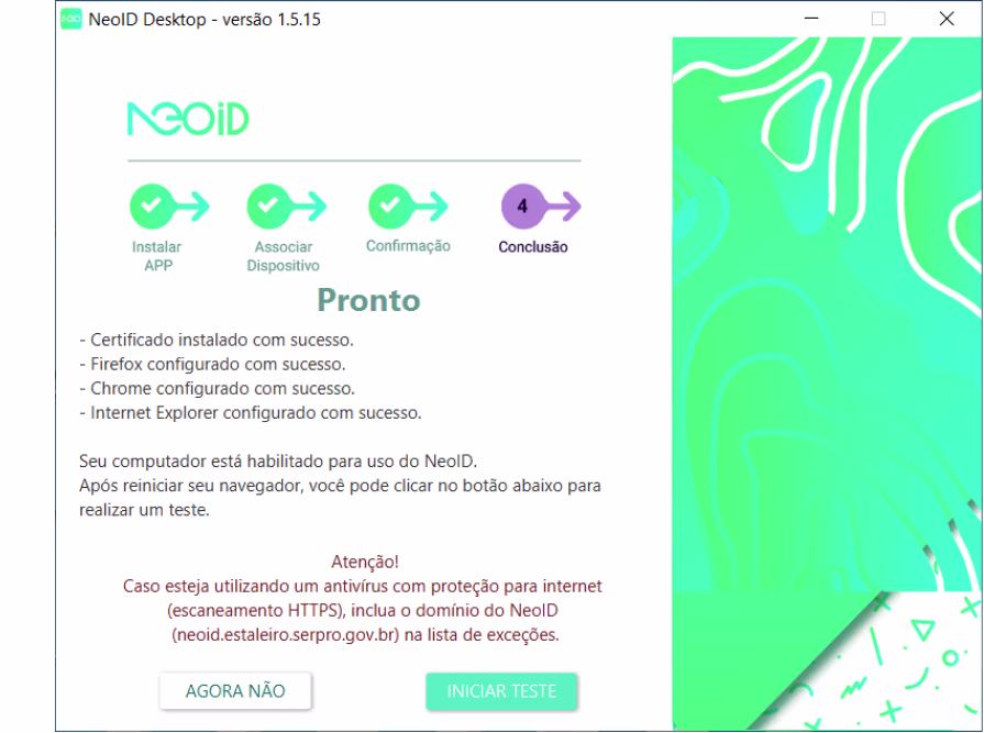 Instalação Serpro ID Desktop - Tela de Instalação concluida