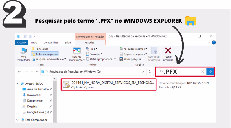 Como Localizar o Certificado Digital no Computador pelo explorador de arquivos do Windows