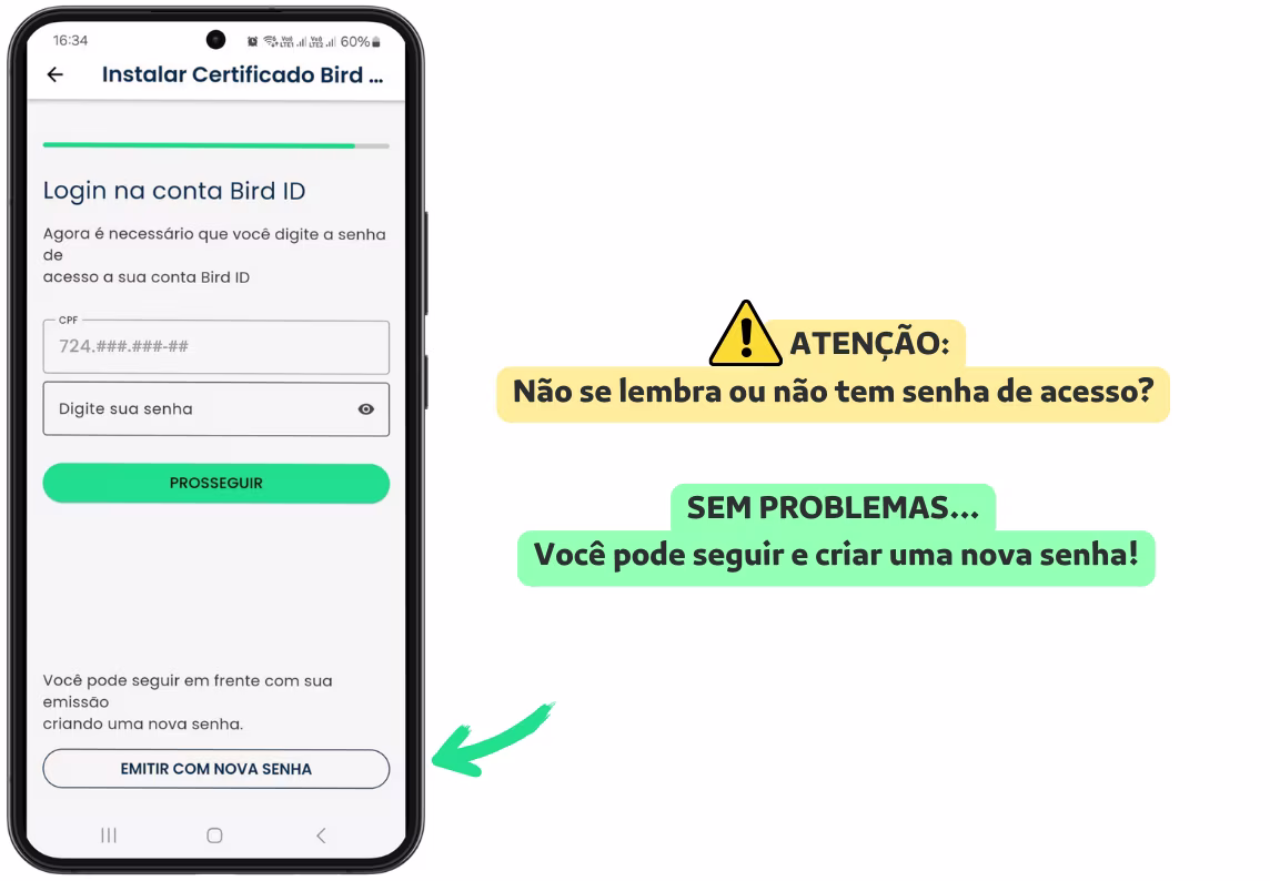 Emitir Bird ID pelo Celular - Login Bird ID
