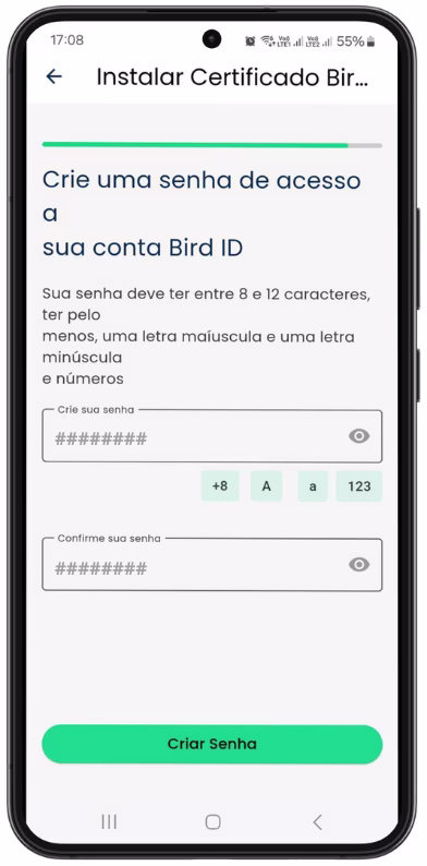 Emitir Bird ID pelo Celular - Criar Senha do Portal Bird ID