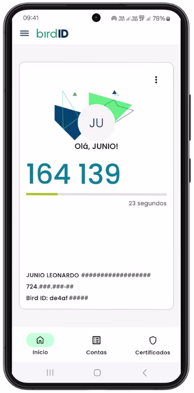 Emitir Bird ID pelo Celular - Tela Bird ID