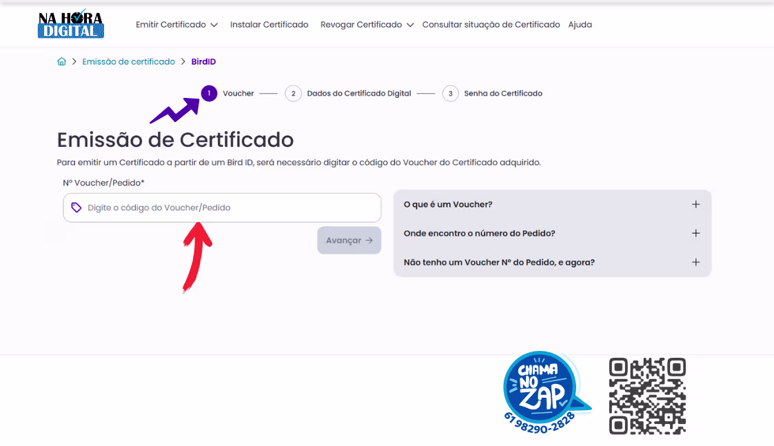 Emissão Online Utilizando o Bird ID - Código do Voucher/Pedido