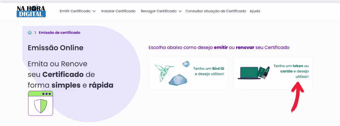 Emissão Online Utilizando Token ou Cartão 1
