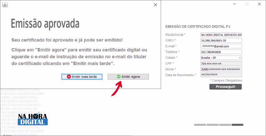 Emissão Online Utilizando Token ou Cartão Aprovada