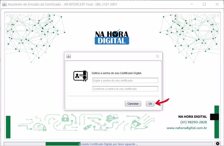 Emissão Online Utilizando Token ou Cartão - Salvar Certificado
