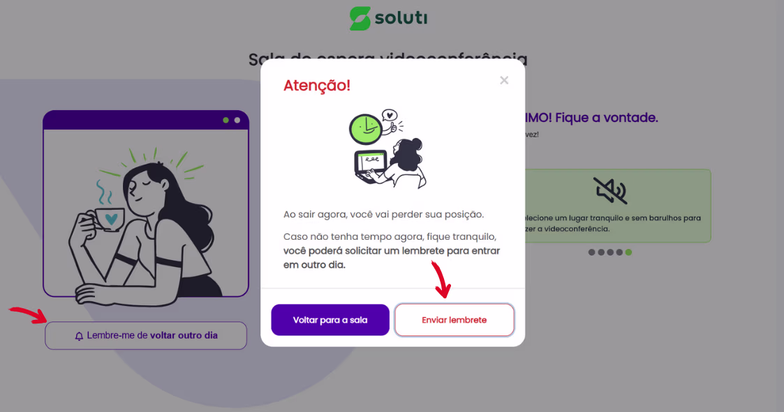 Atendimento Vline Soluti - Agendar lembrete de atendimento