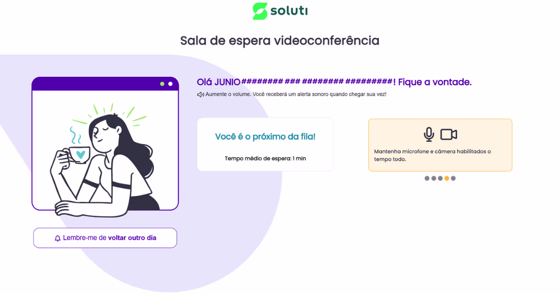Atendimento Vline Soluti - Espere a sua vez para atendimento imediato
