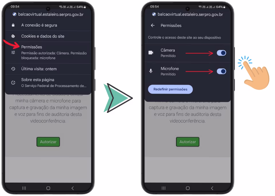 como permitir camera e microfone direto no navegador google chrome