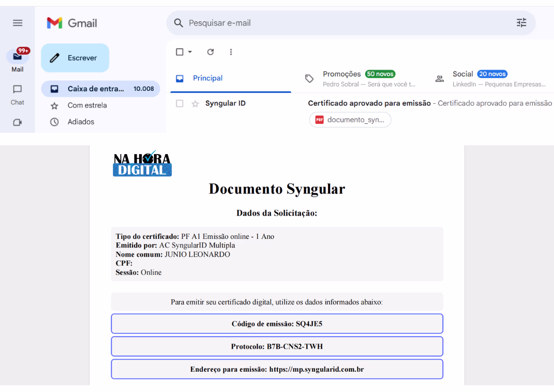 documento syngular - emissão online syngular syn id