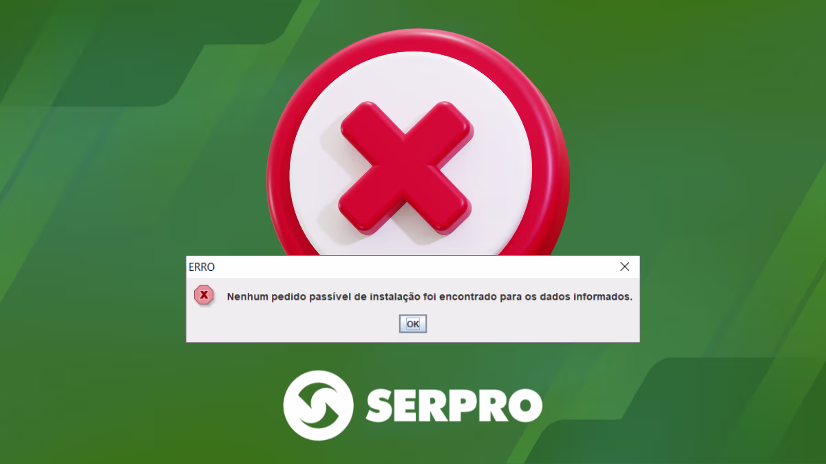 nenhum pedido passível de instalação foi encontrado para os dados informados