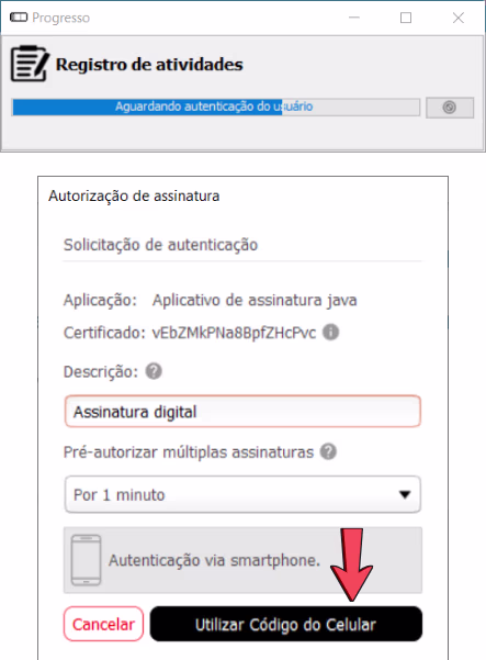 autenticando o syn id pelo celular no site do tribunal