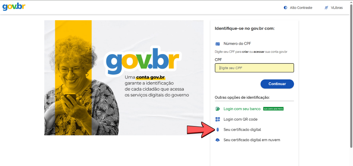 exemplo de login com certificado syn id no computador