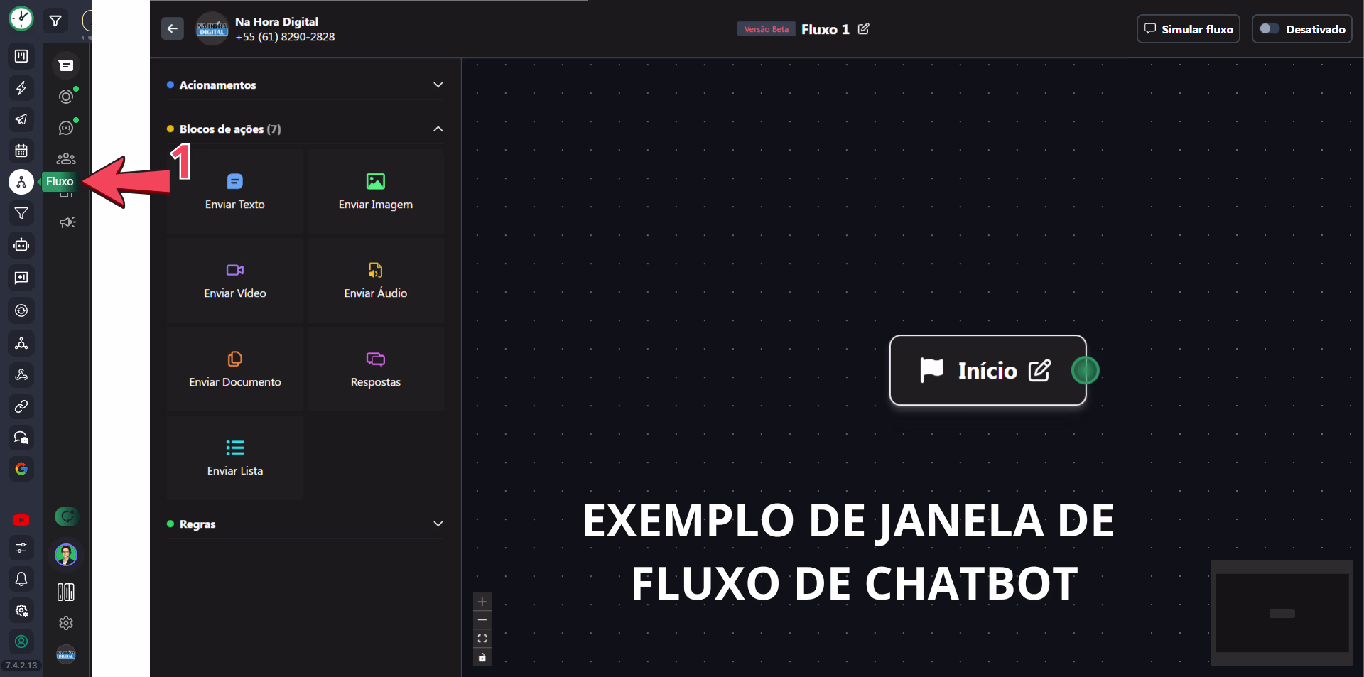 Fluxo de chatbot para WhatsApp