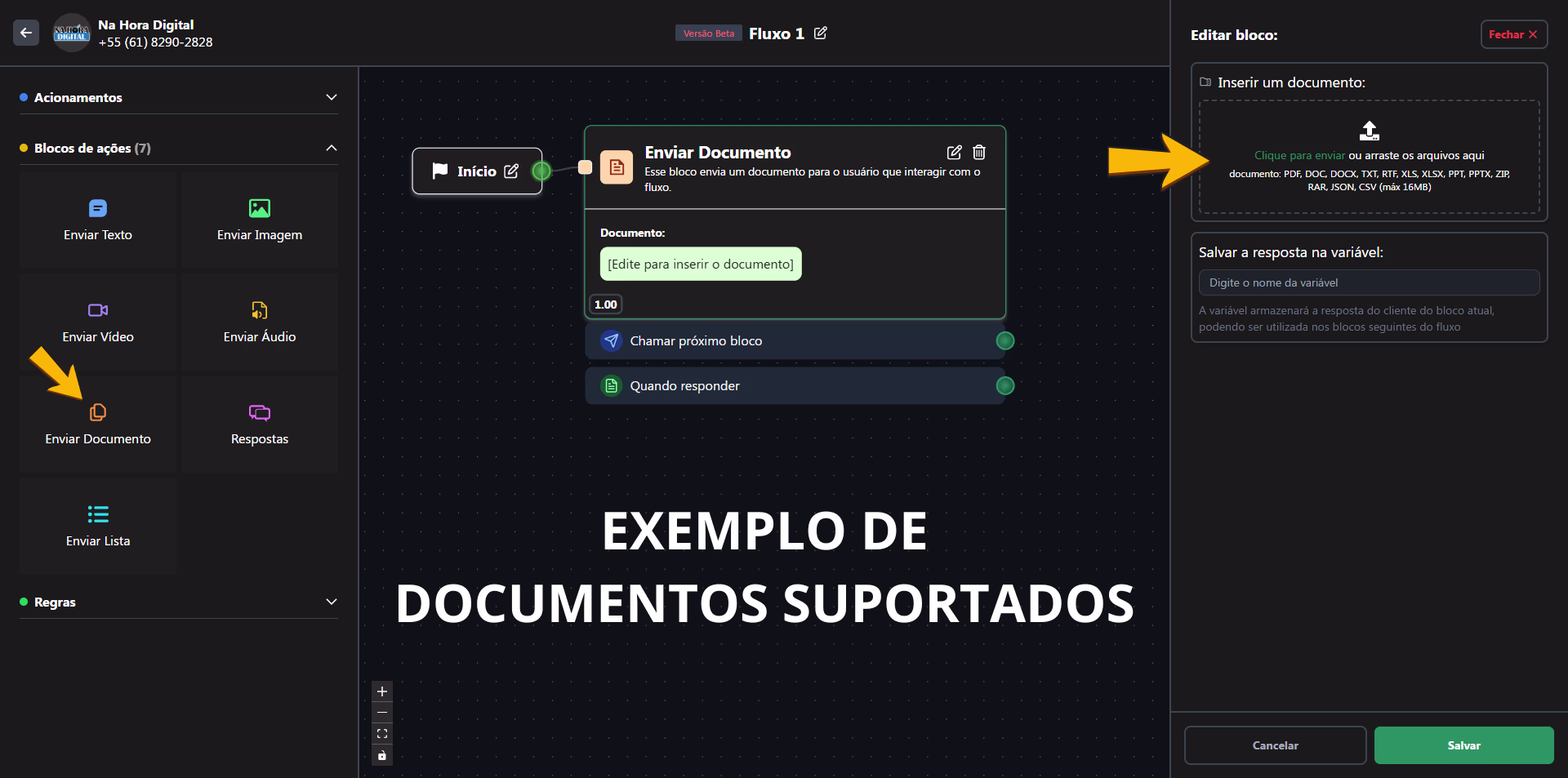 Envio de mídias pelo WhatsApp