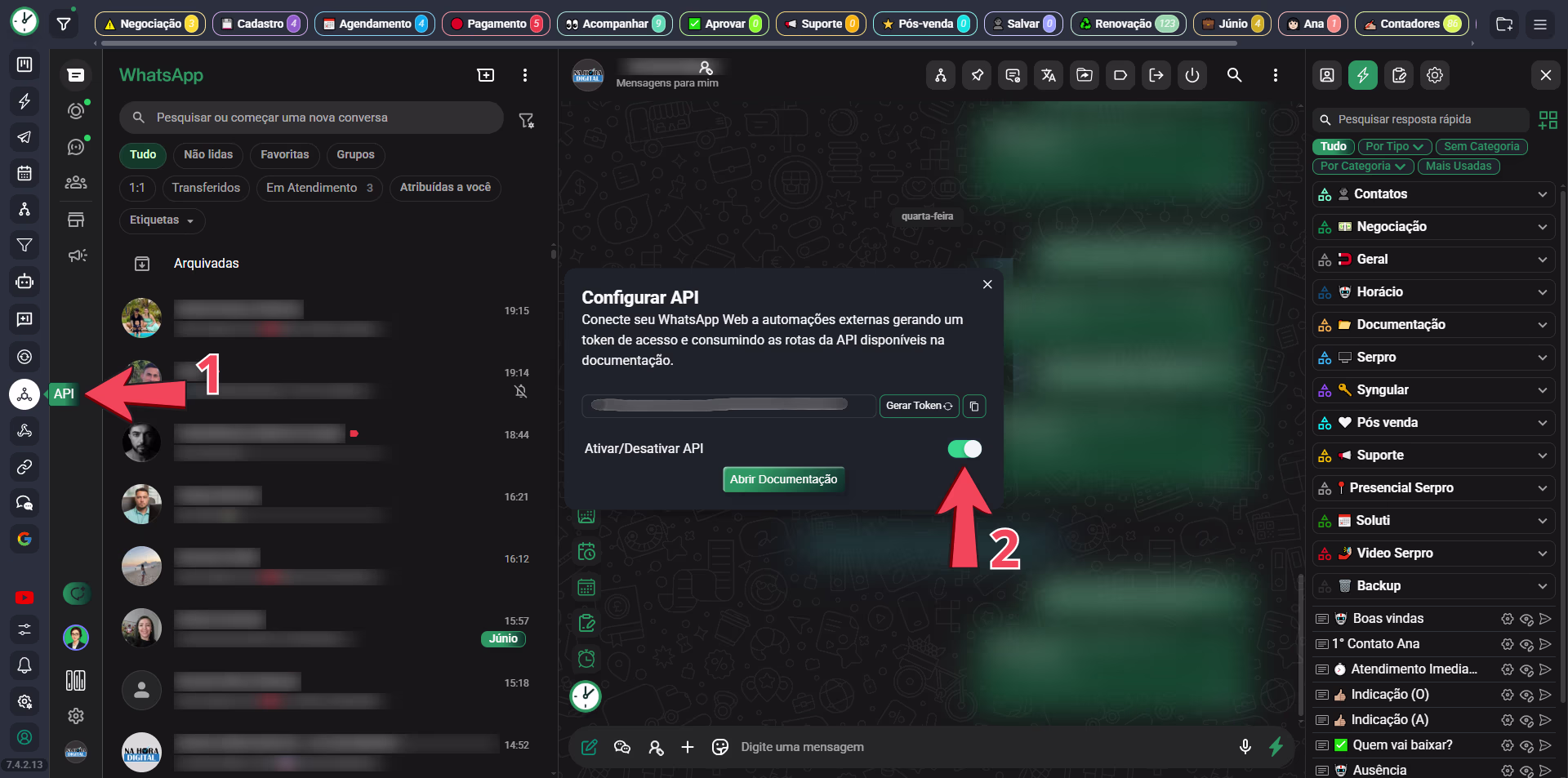 Integração via API