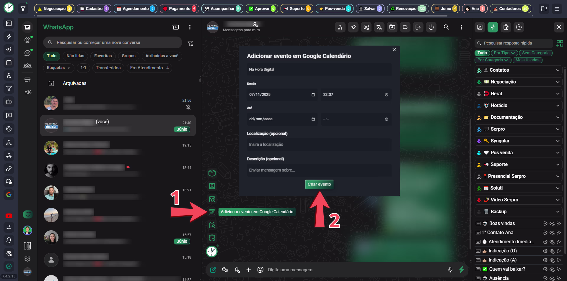 Integração com Google Calendário