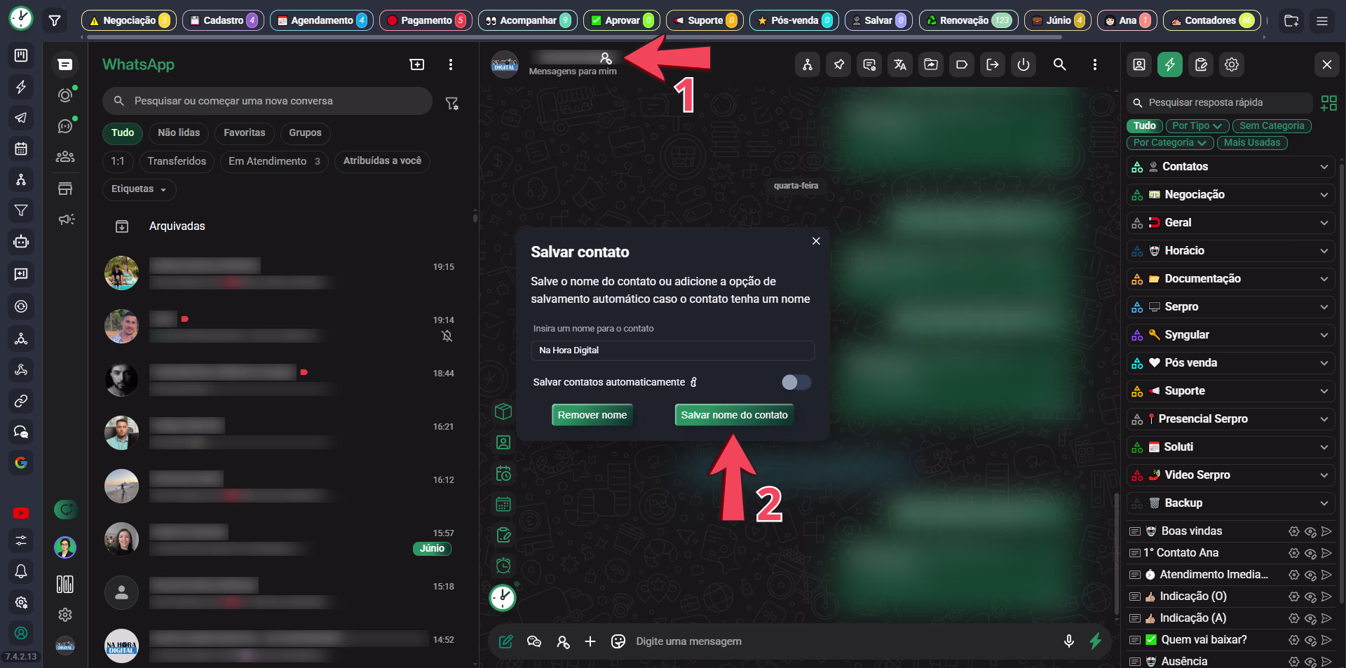 Salvar contato pelo WhatsApp