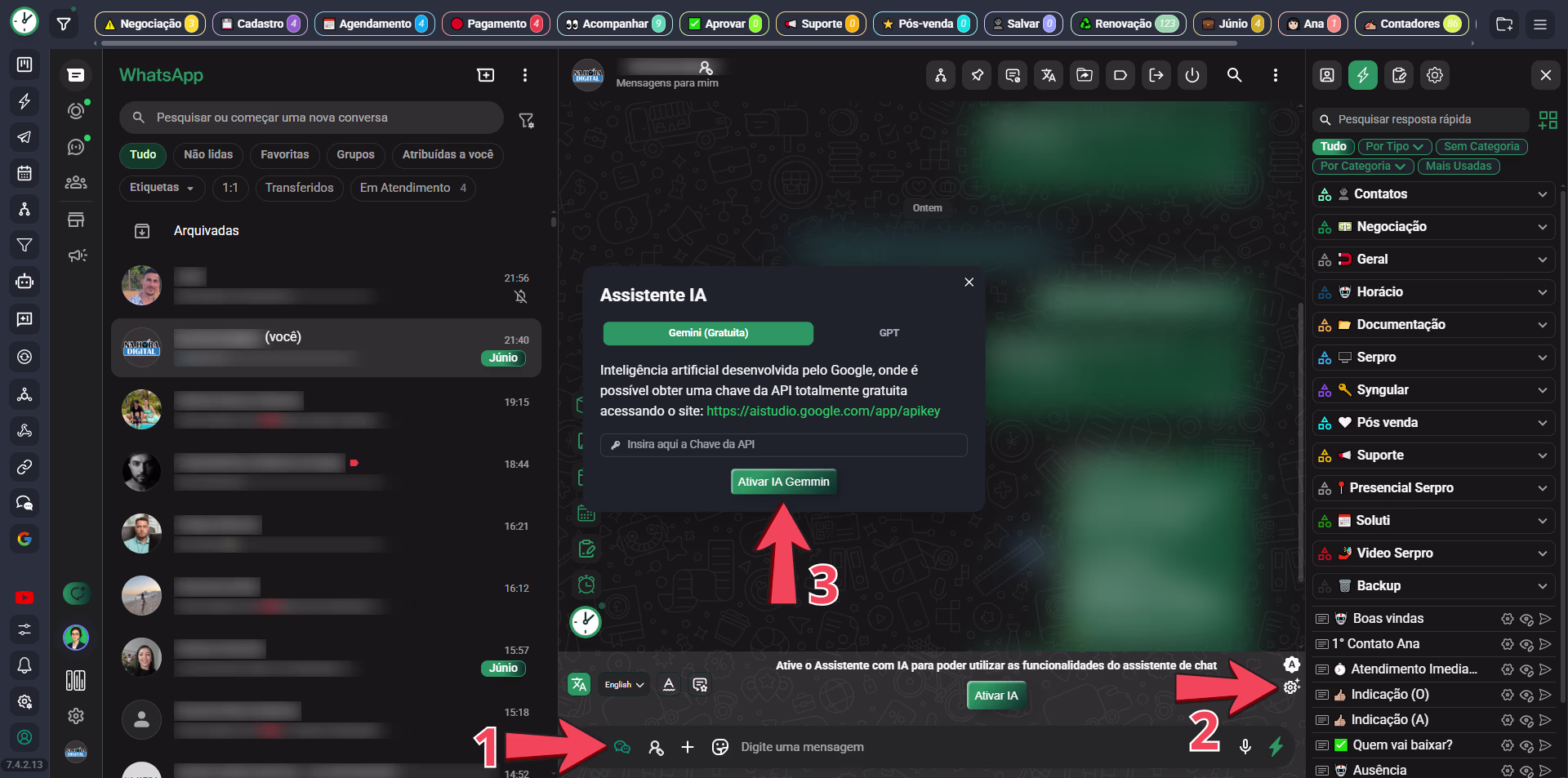 Tradução de mensagens com IA